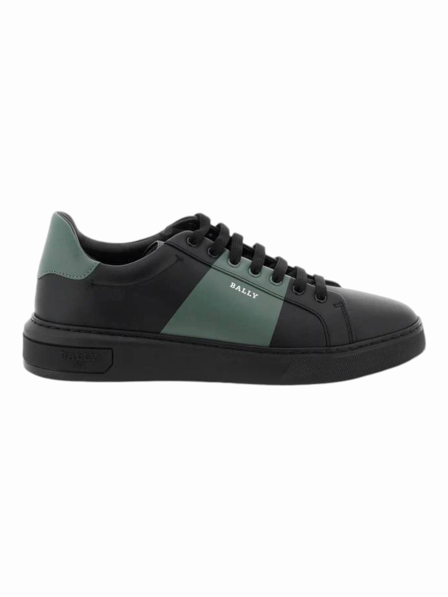 cloud - design shoes Fire - Resistant Bally Mitty 6302765 Men's Black/Sage Calf Plain Leather Sneakers