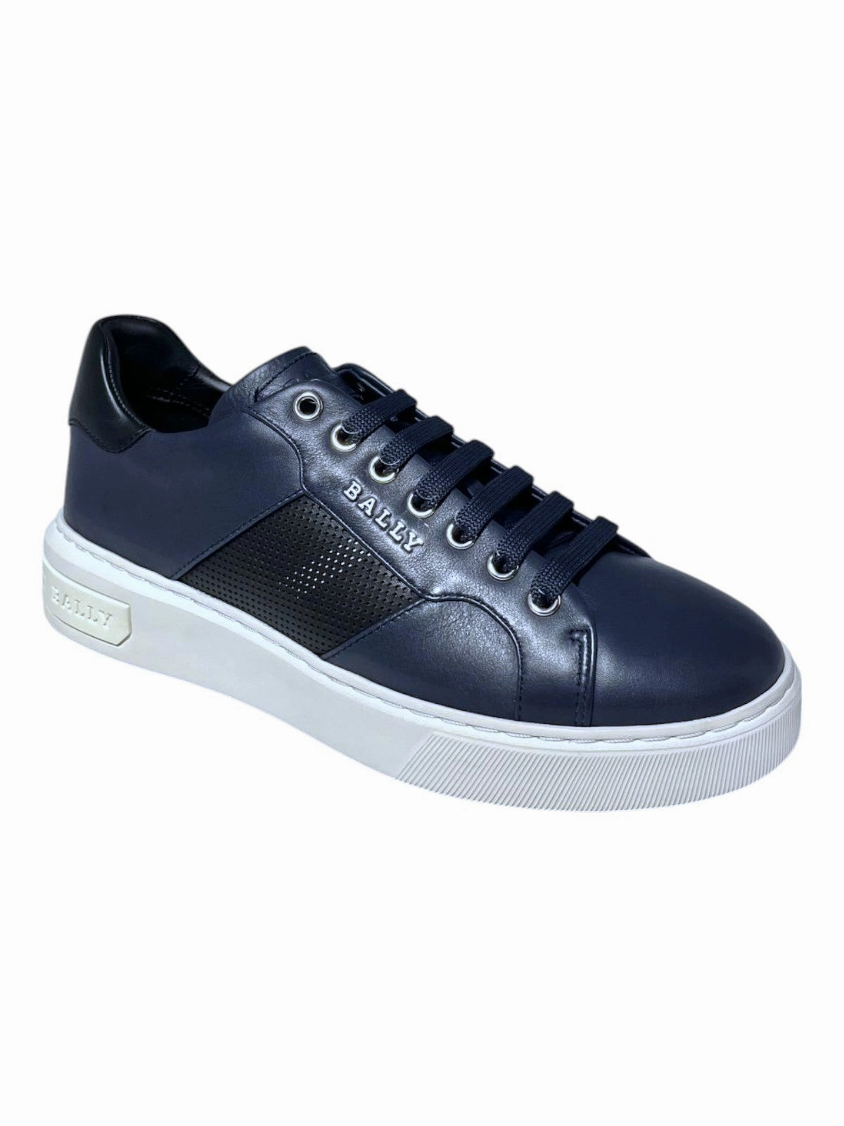 Athletic Bally Myko 6300459 Men's Midnight/Black Calf Plain Leather Sneakers