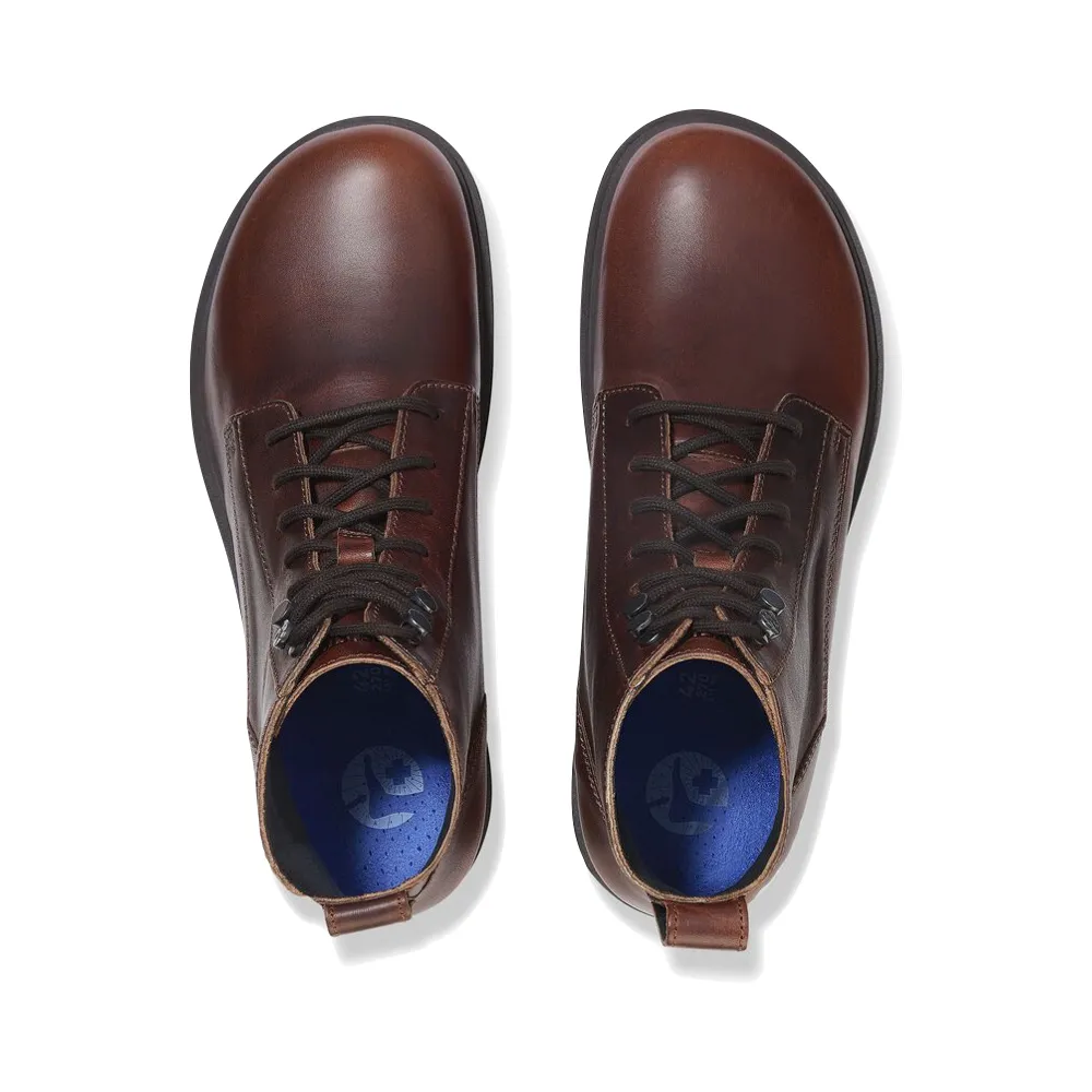 Evening Mode Quiet Mode Birkenstock Men's Highwood Leather Lace Boot in Chocolate