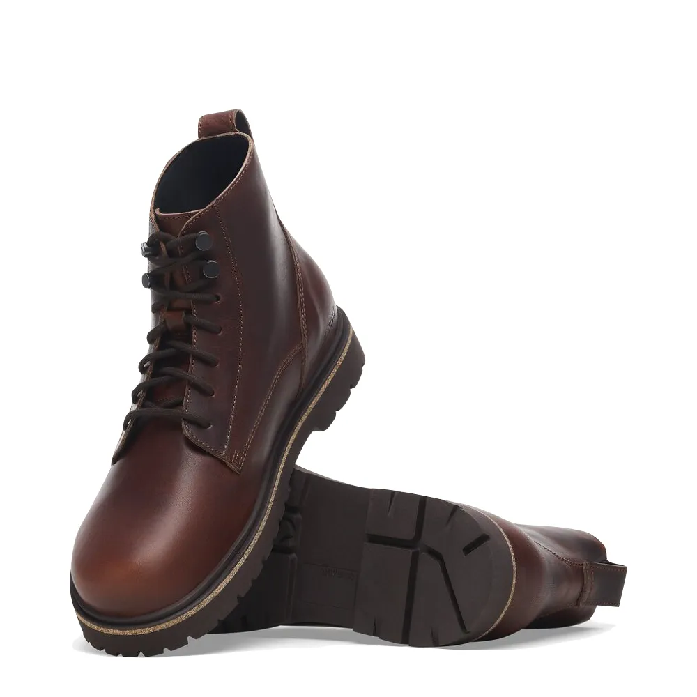 Birkenstock Men's Highwood Leather Lace Boot in Chocolate Evening Glam