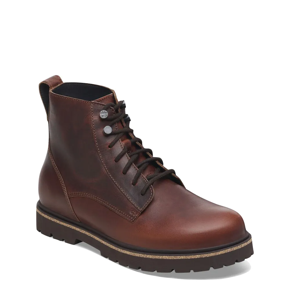 Birkenstock Men's Highwood Leather Lace Boot in Chocolate Global Traveler