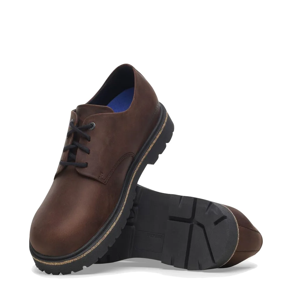 Workstation Wear Birkenstock Men's Highwood Oiled Leather Low Lace in Habana Brown