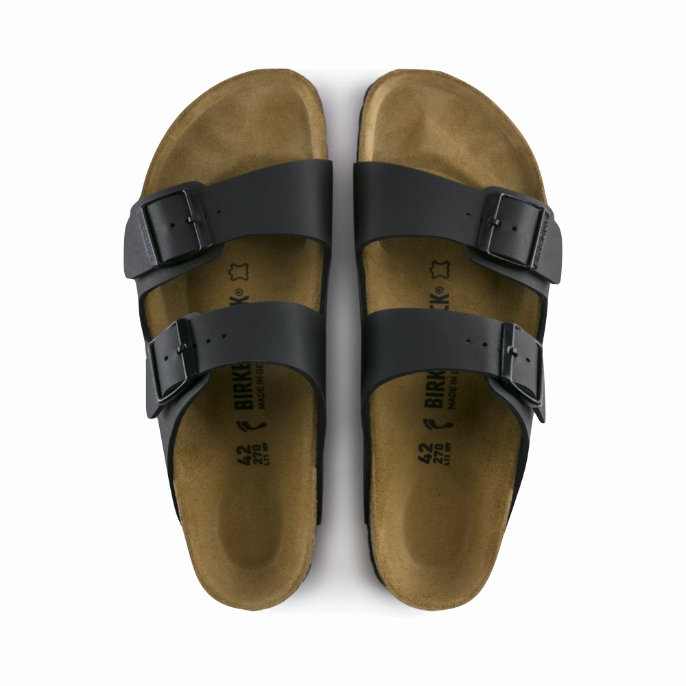 Birkenstock Arizona Birko-Flor Sandal in Black Padded collar Cushion Lining