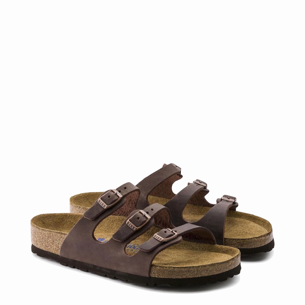 Birkenstock Women's Florida Soft Footbed Leather Sandal in Habana Brown Relaxed Style Street Ready
