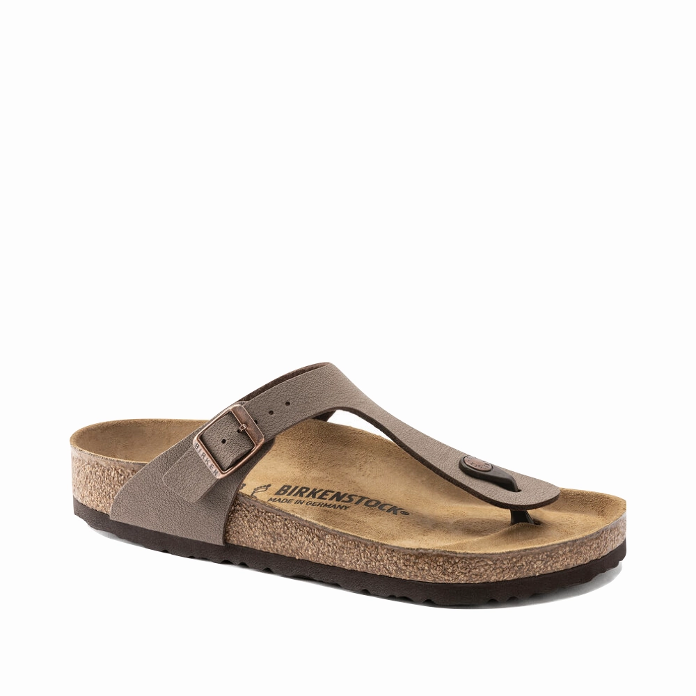 Stylish Outdoor Sandals Step Out Birkenstock Women's Gizeh Birkibuc Thong Sandal in Mocha