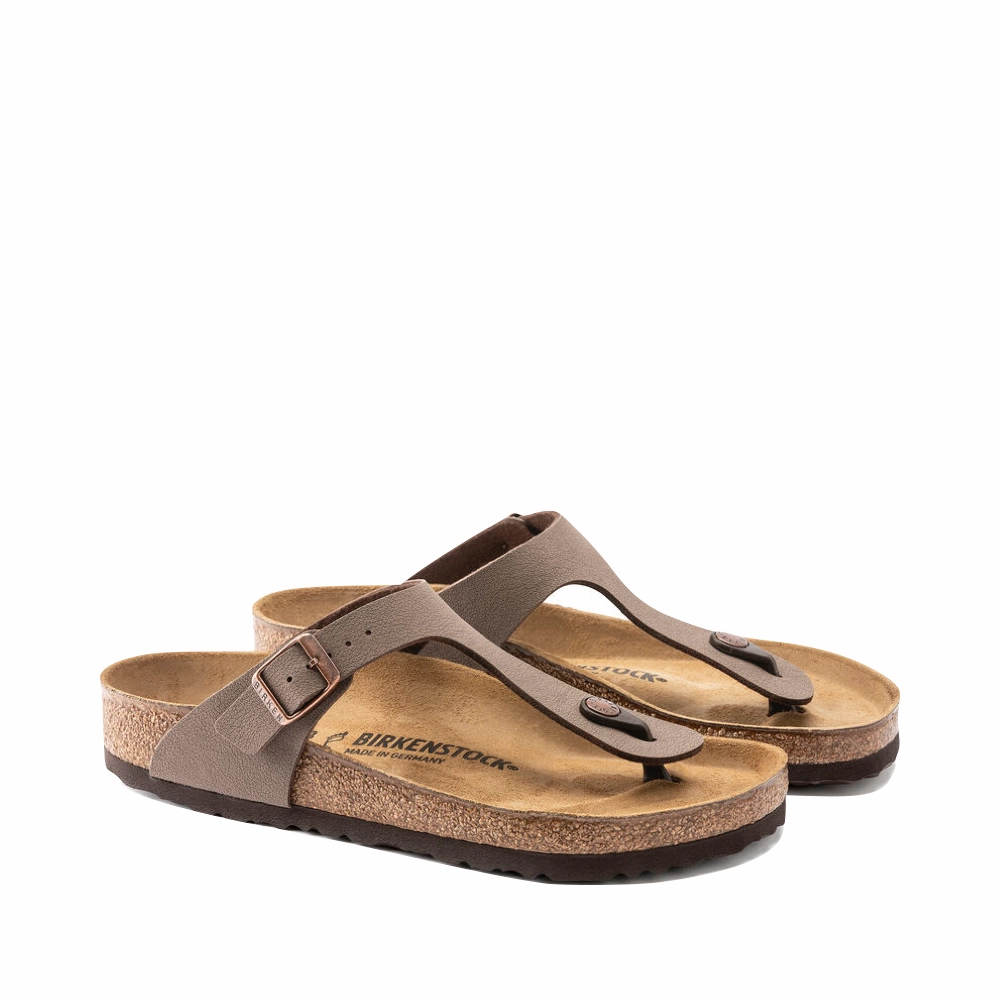 Mood Boost Birkenstock Women's Gizeh Birkibuc Thong Sandal in Mocha