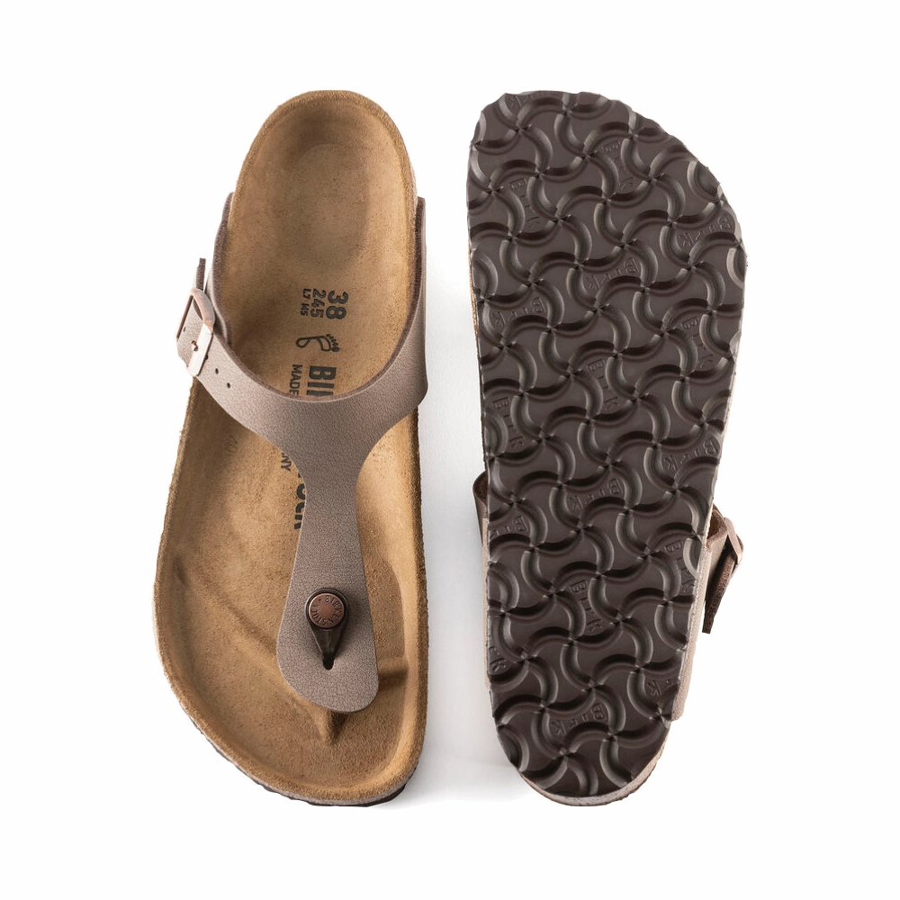 breathable materials Birkenstock Women's Gizeh Birkibuc Thong Sandal in Mocha