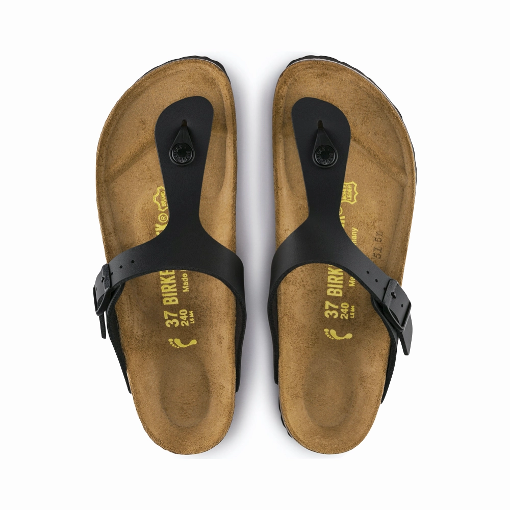 Clean Lines Birkenstock Women's Gizeh Birko-Flor Thong Sandal in Black