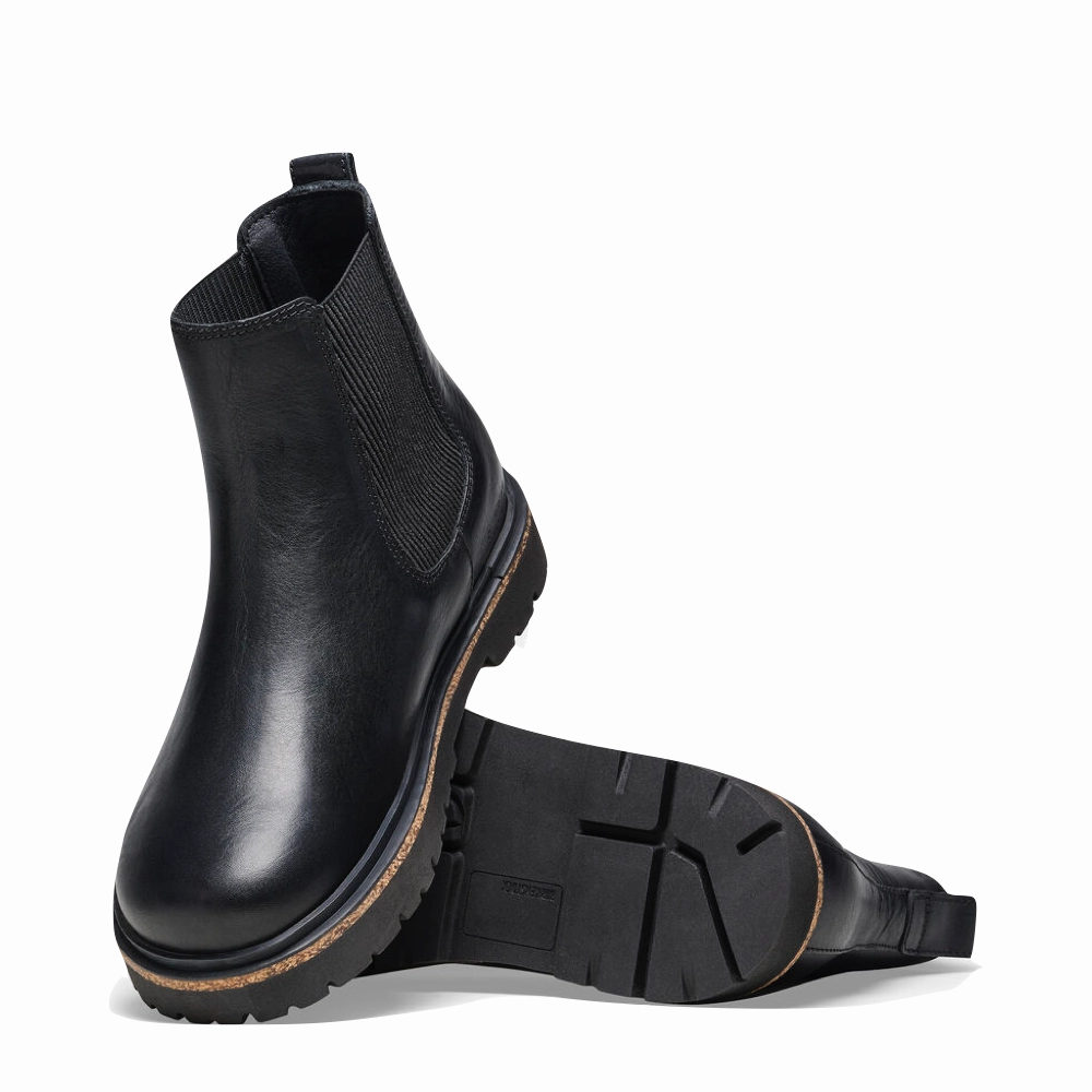 Fit Freedom Denim Ease Birkenstock Women's Highwood Leather Pull On Chelsea Boot in Black