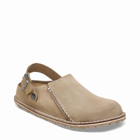 Fashionable color scheme Classic Style Birkenstock Women's Lutry Premium Suede Leather Clog in Gray Taupe