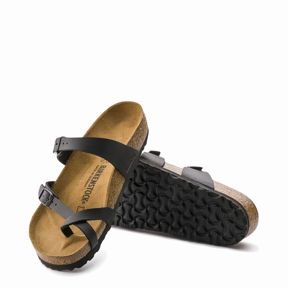Outdoor Comfort Birkenstock Women's Mayari Birko-Flor Toe Loop Sandal in Black