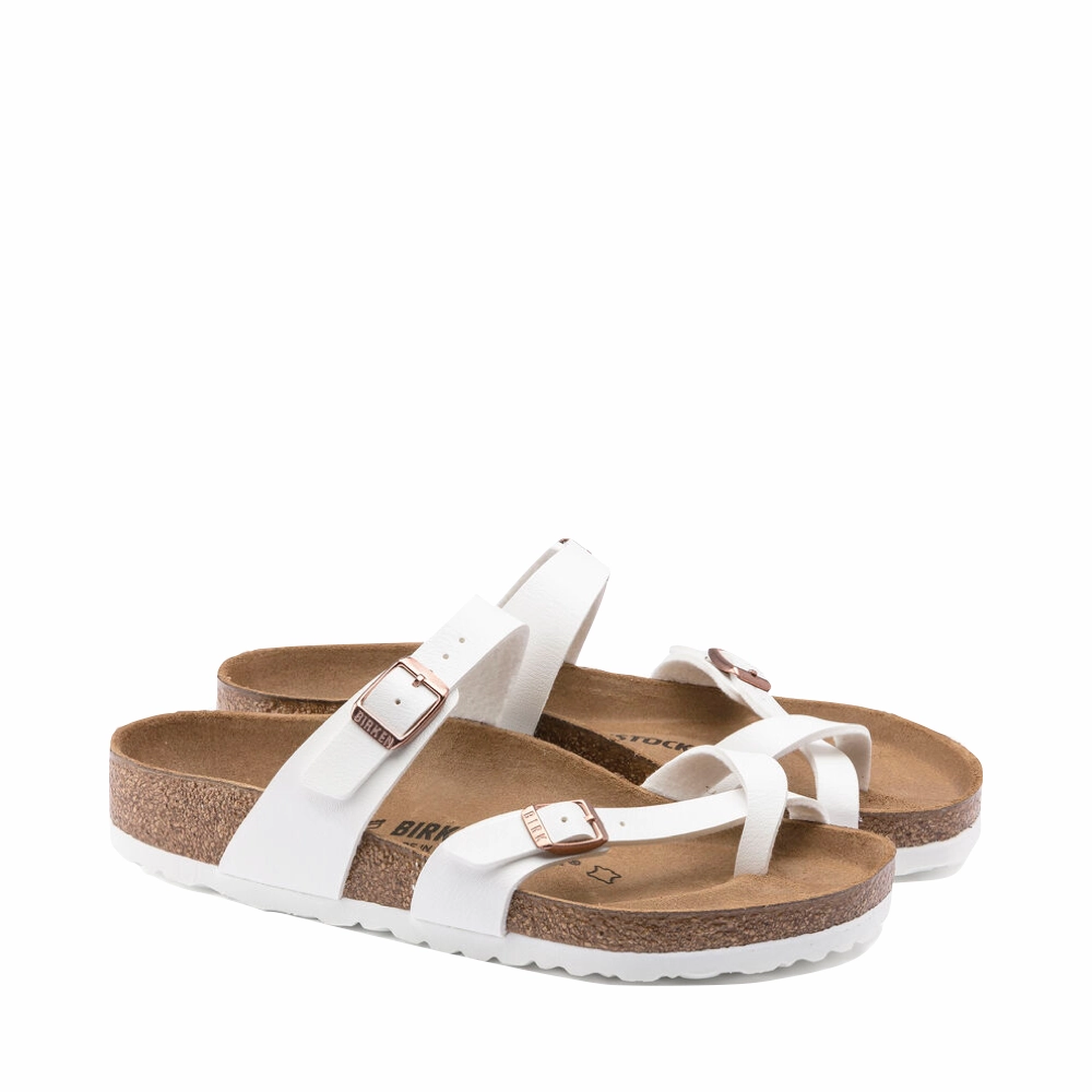 Quick Rest Brunch Walk Birkenstock Women's Mayari Birko-Flor Toe Loop Sandal in White