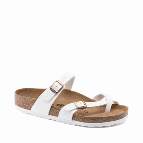 Birkenstock Women's Mayari Birko-Flor Toe Loop Sandal in White Daily Ease Beach Sandals for Men