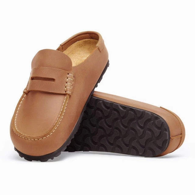 Sleek Fit Easy Routine Birkenstock Women's Naples 2.0 Wrapped Oiled Leather Clog in Cognac