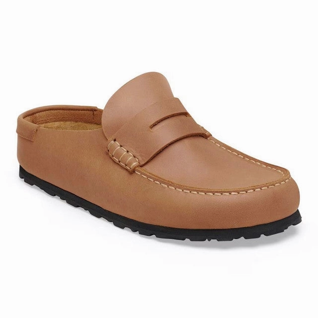 Comfortable Padding Birkenstock Women's Naples 2.0 Wrapped Oiled Leather Clog in Cognac