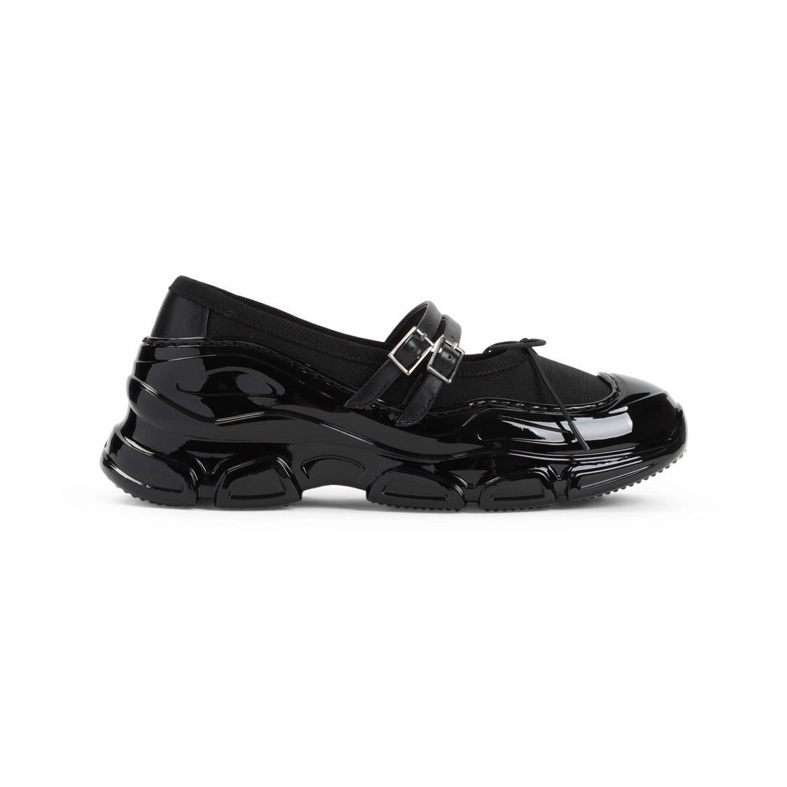 Black Sneakers With Glossy Finish vegan - feature shoes stackable shoes