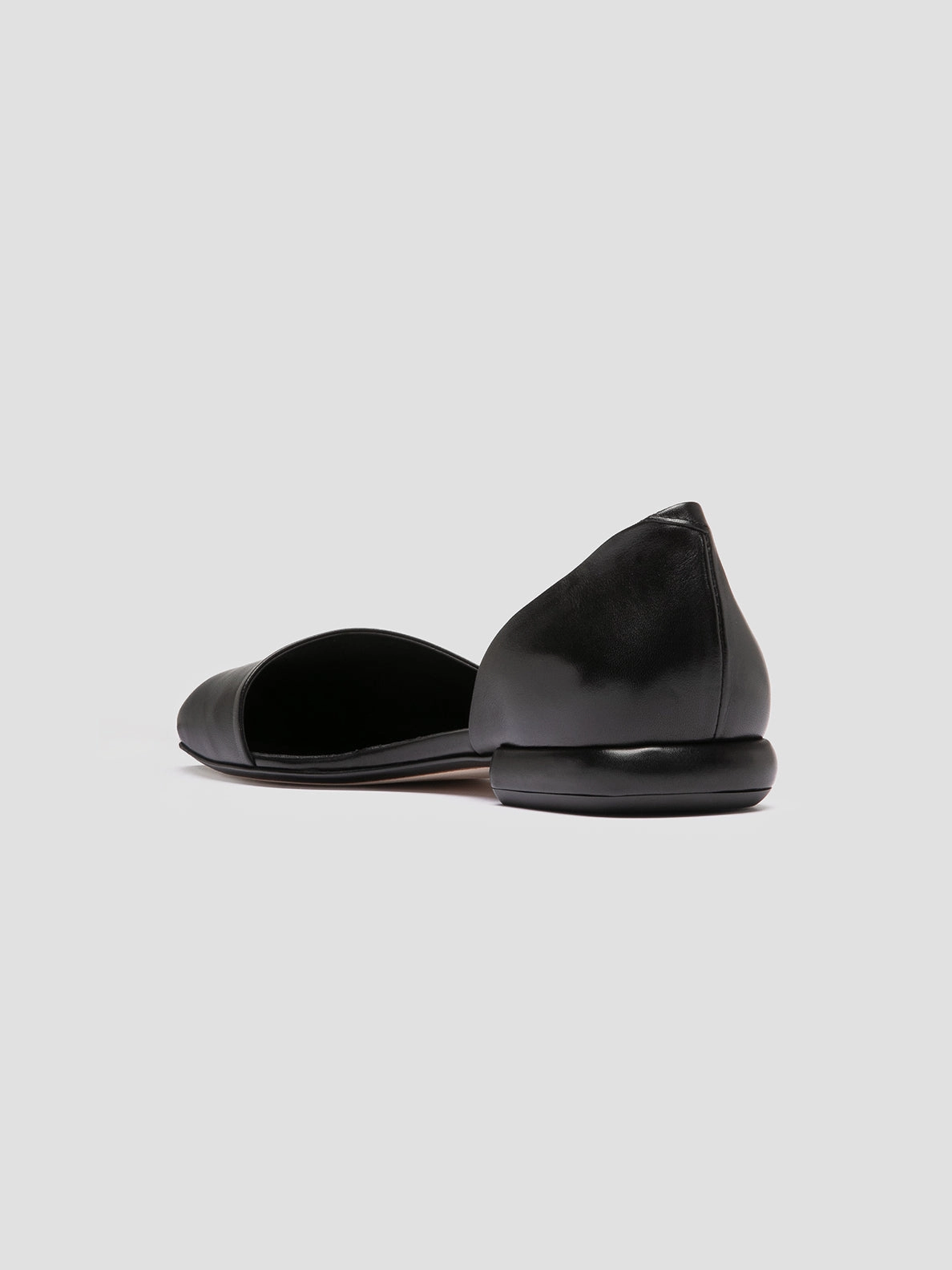 Clean Floor SUE 002 - Black Leather Ballerina Shoes