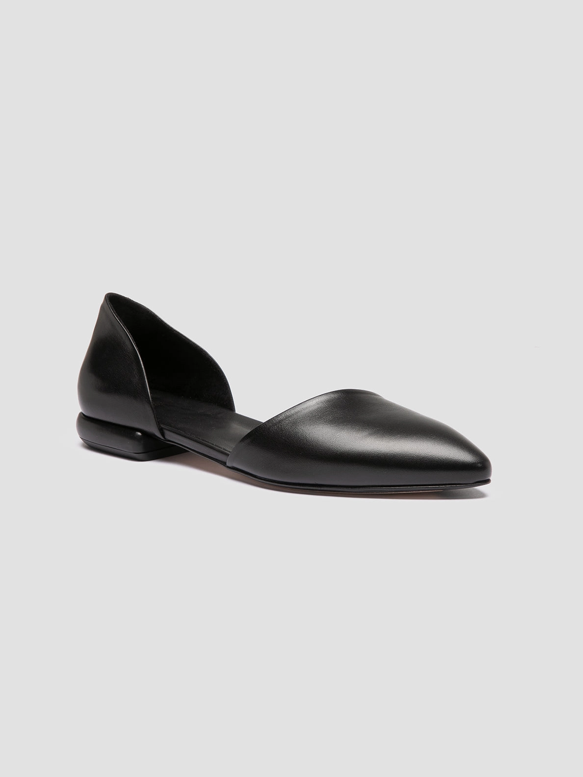 Chic Structure Versatile Style SUE 002 - Black Leather Ballerina Shoes