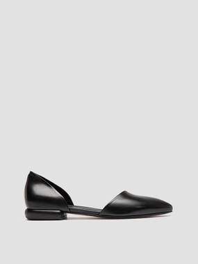 SUE 002 - Black Leather Ballerina Shoes Quality Feel Subtle Presence