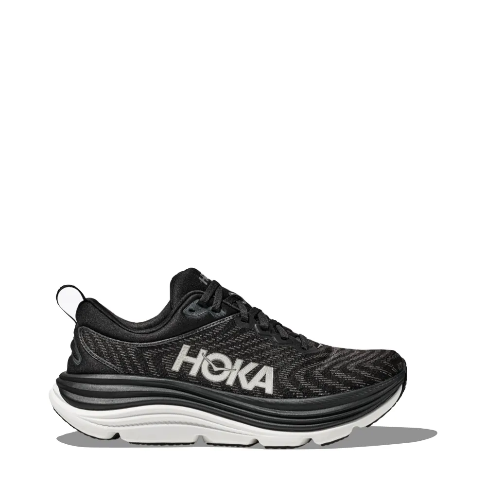 Hoka Men's Gaviota 5 Running Sneaker in Black/White performance - maximized shoes