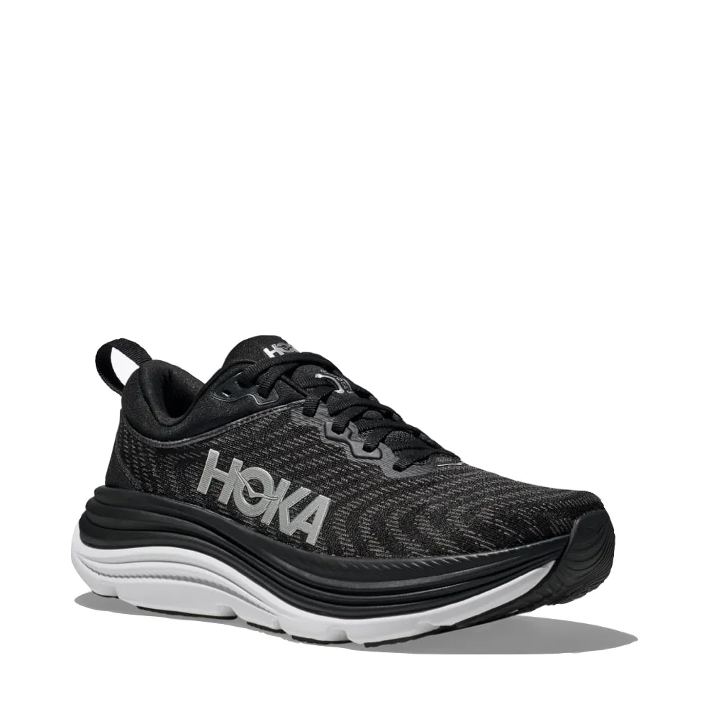 low - cut running shoes functional - training running shoes Hoka Men's Gaviota 5 Running Sneaker in Black/White