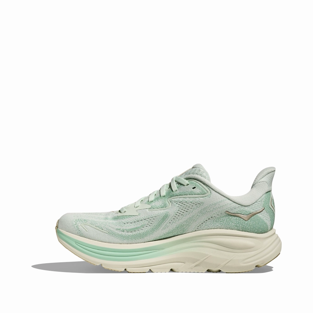 Hoka Women's Clifton 10 Sneaker in Seaglass/Jadeite Break Walk Spring Days