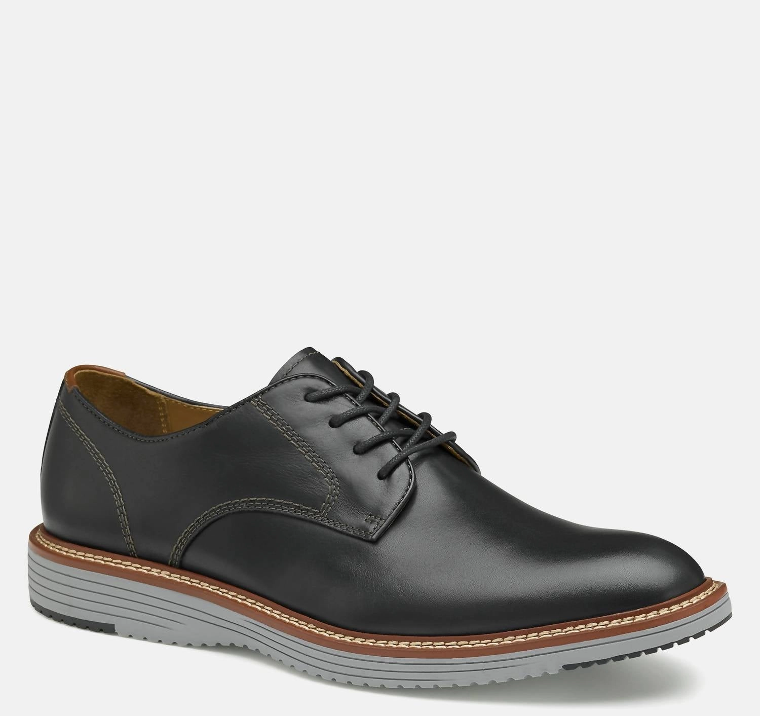 upcycled - material shoes Men's Upton Plain Toe In Black Full Grain