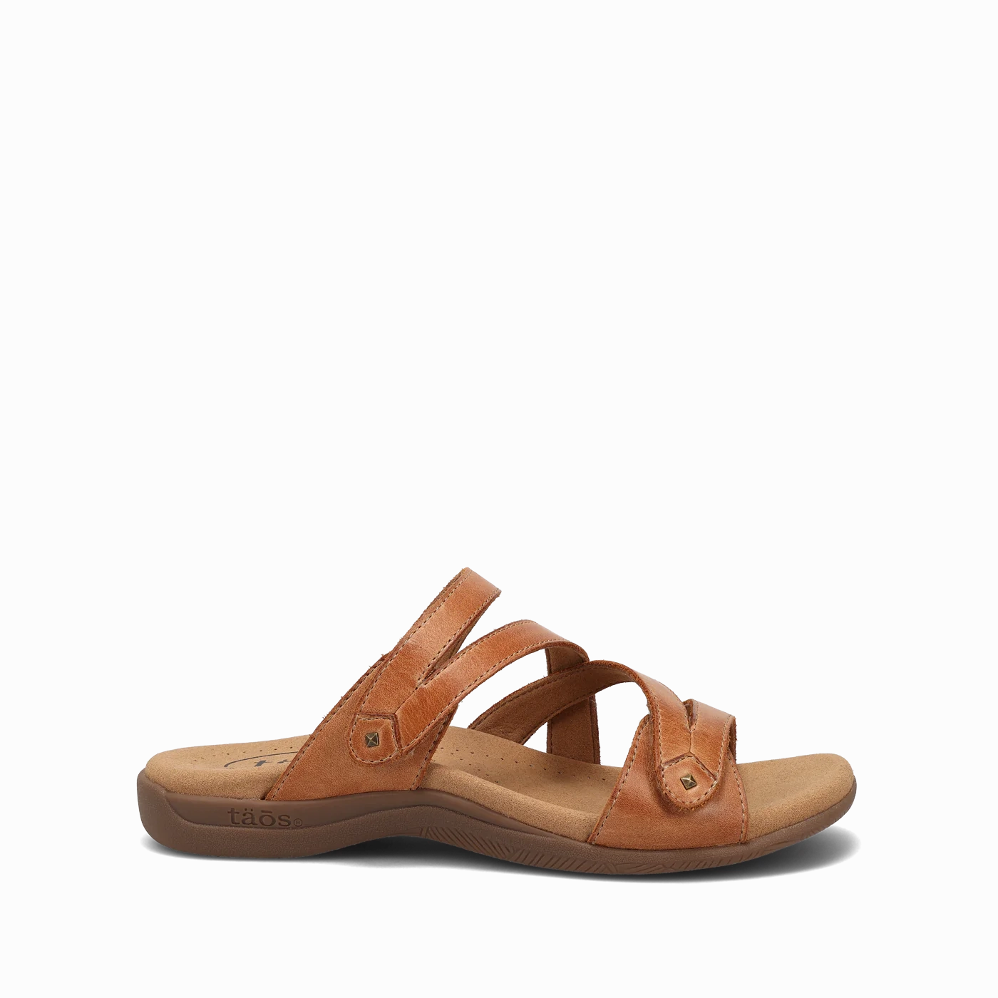 Breathable Comfort Toe Thong Taos Women's Double U Adjustable Strap Slide Sandal in Caramel