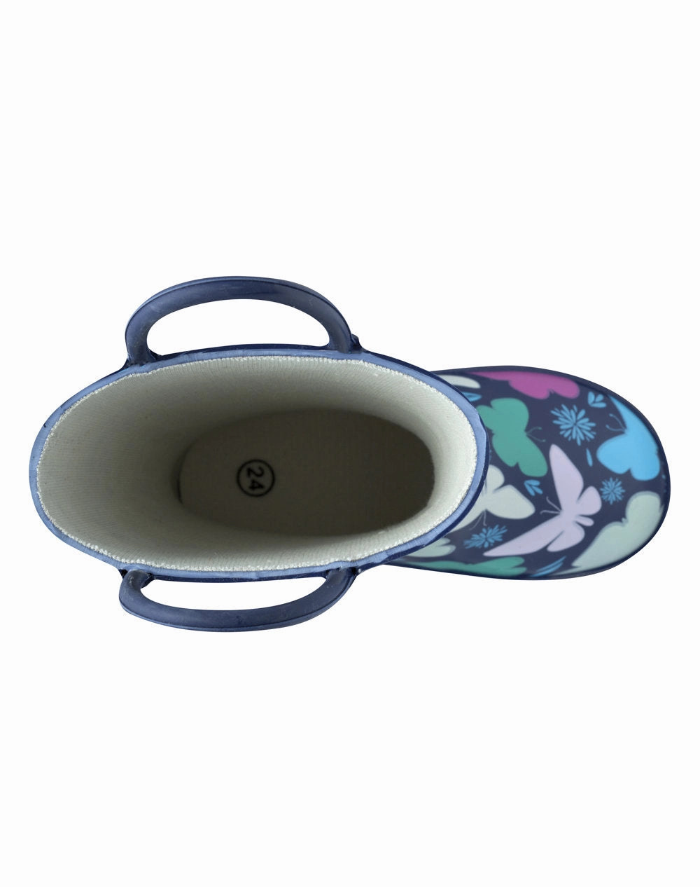 Quick Step Fit Boots Wedding Party Shoes Bright Butterflies Loop Handle Rubber Rain Boots