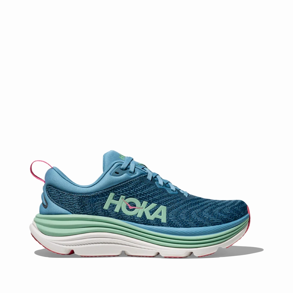Balanced Style Foot Softness Hoka Women's Gaviota 5 Running Sneaker in Alpine Blue/Jadeite