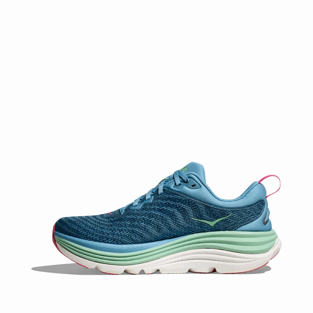 Fall Wardrobe Hoka Women's Gaviota 5 Running Sneaker in Alpine Blue/Jadeite