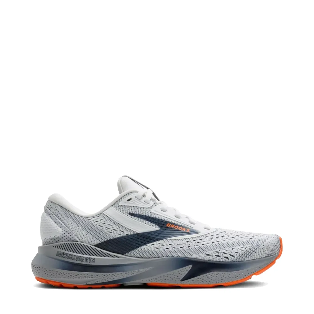 Brooks Men's Adrenaline GTS 24 Sneaker in White/Peacoat/Alloy high - tech shoes toe - box - roomy - design - spaciousness shoes