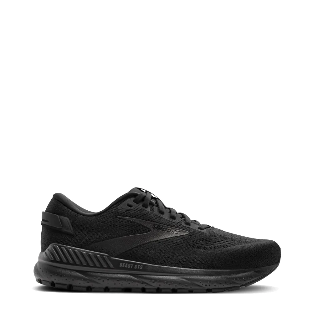 Brooks Men's Beast GTS 24 Sneaker in Black/Black/Ebony Lace-up