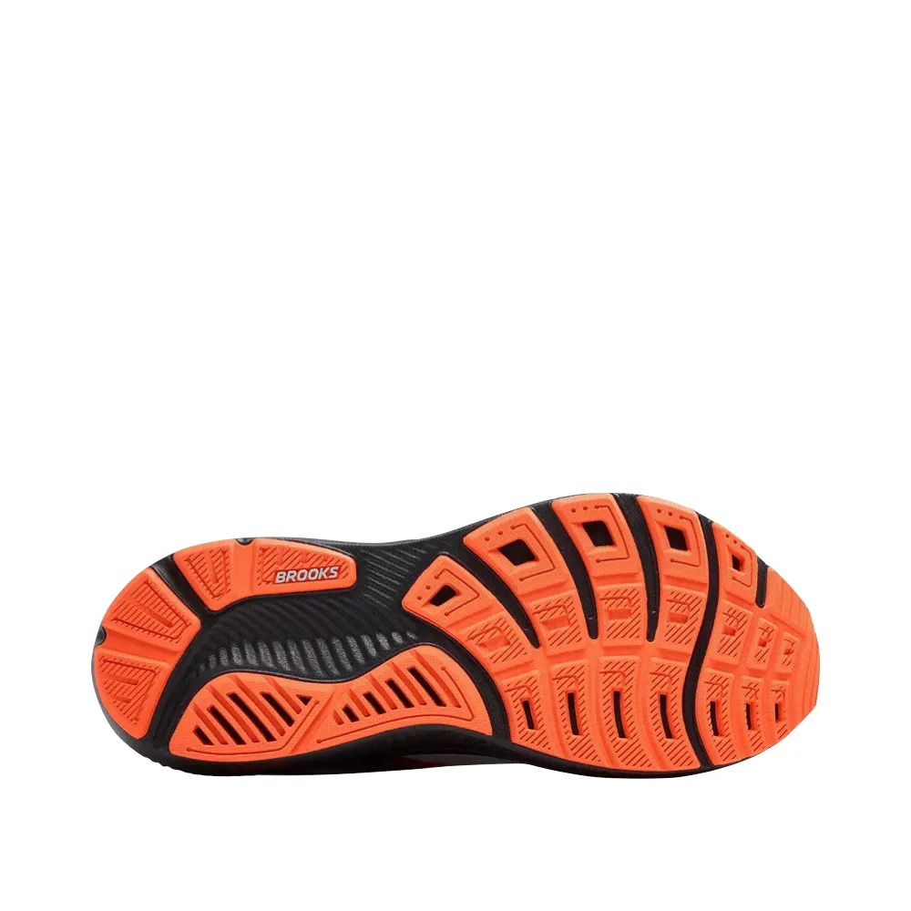 Hot weather relief foot - friendly - feature shoes Brooks Men's Ghost 17 Sneaker in Oyster Mushroom/Orange/Ebony