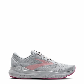 Meadow Run Knit Upper Brooks Women's Adrenaline GTS 24 Sneaker in Alloy/White/Zephyr