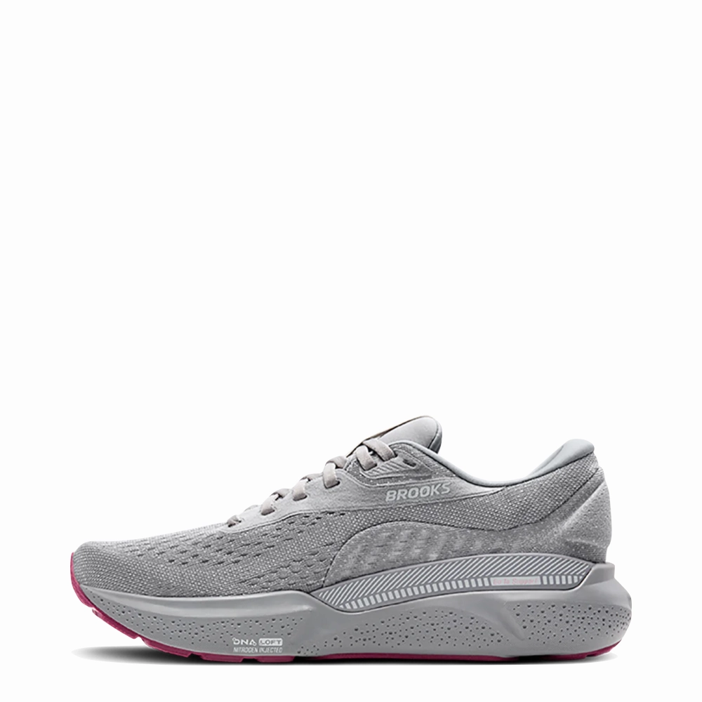Leather Upper Brooks Women's Adrenaline GTS 24 Sneaker in Alloy/White/Zephyr