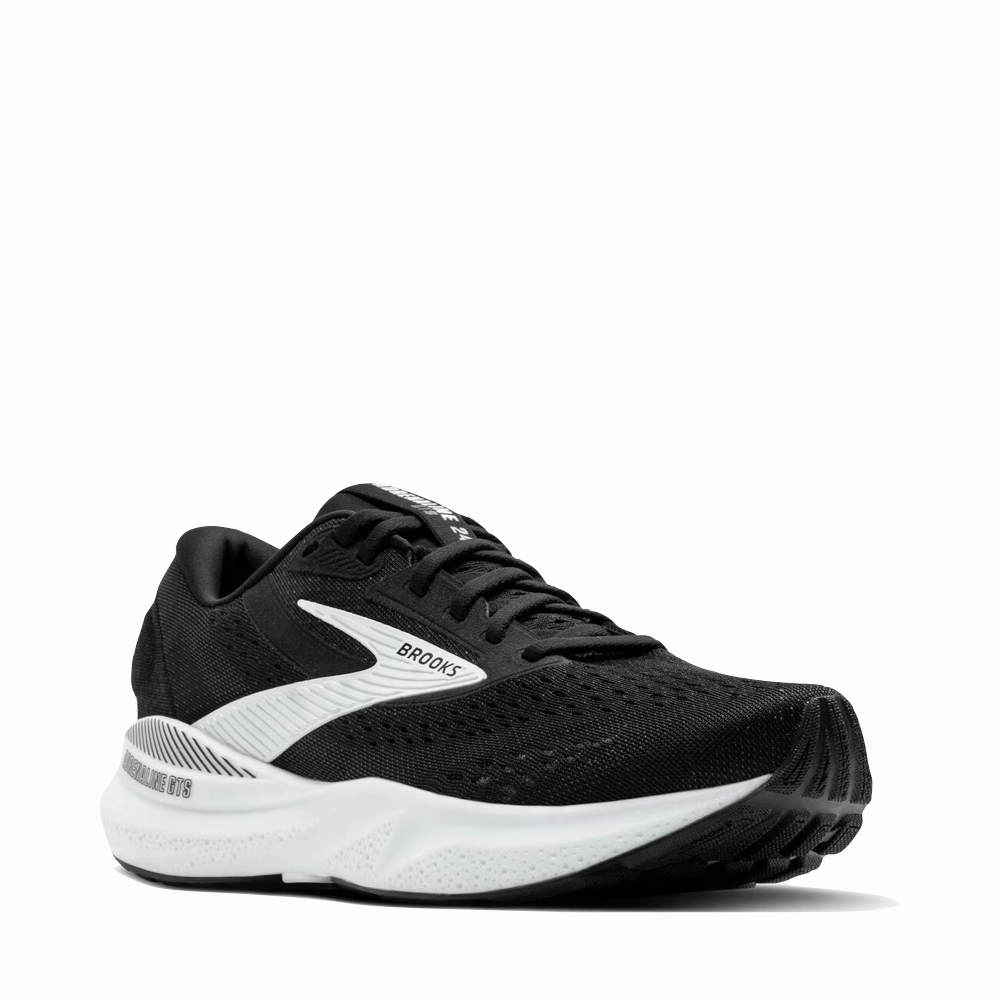 Brooks Women's Adrenaline GTS 24 Sneaker in Black/White Daily Mood Track Trek
