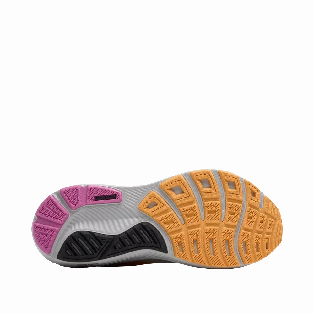 Brooks Women's Ghost 17 Sneaker in Oyster/Apricot/Pink Classic Edge