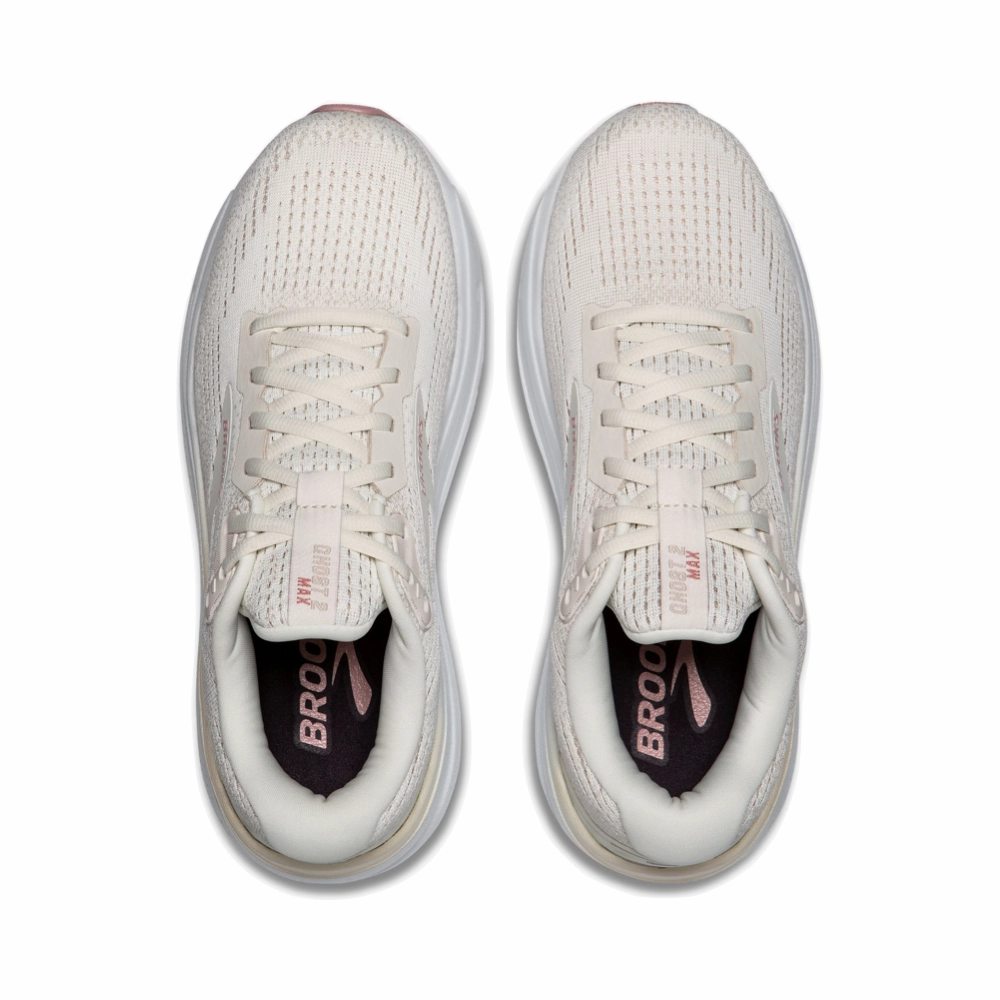 Regular Fit Brooks Women's Ghost Max 2 Sneaker in Coconut Milk/Gray/Zephyr