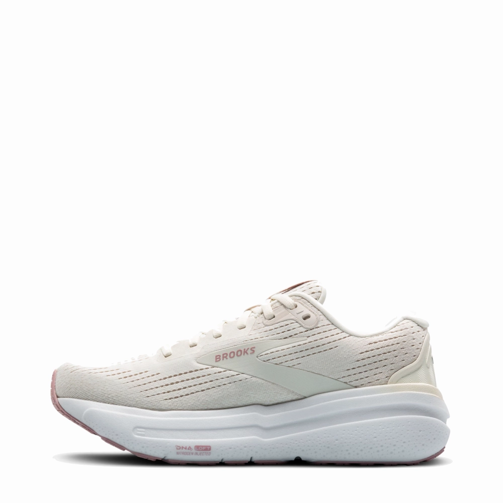 City Look Marathon Day Brooks Women's Ghost Max 2 Sneaker in Coconut Milk/Gray/Zephyr