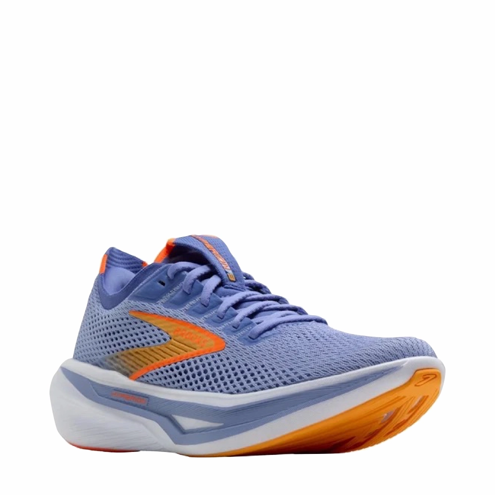 Warm Interior Brooks Women's Hyperion 3 Sneaker in Blue Heron/Orange/White