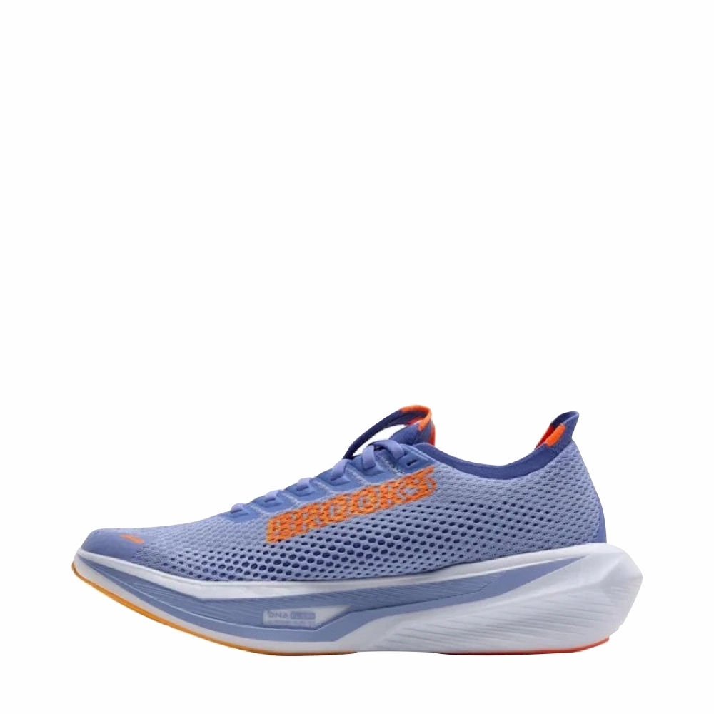 Brooks Women's Hyperion 3 Sneaker in Blue Heron/Orange/White Explore City