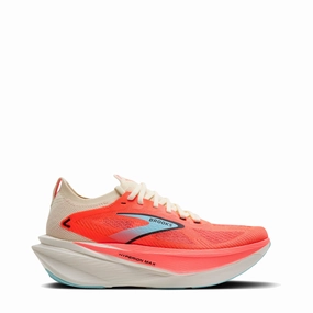 Long Hours Earth Tone Brooks Women's Hyperion Max 3 Sneaker in Coconut/Fiery Coral