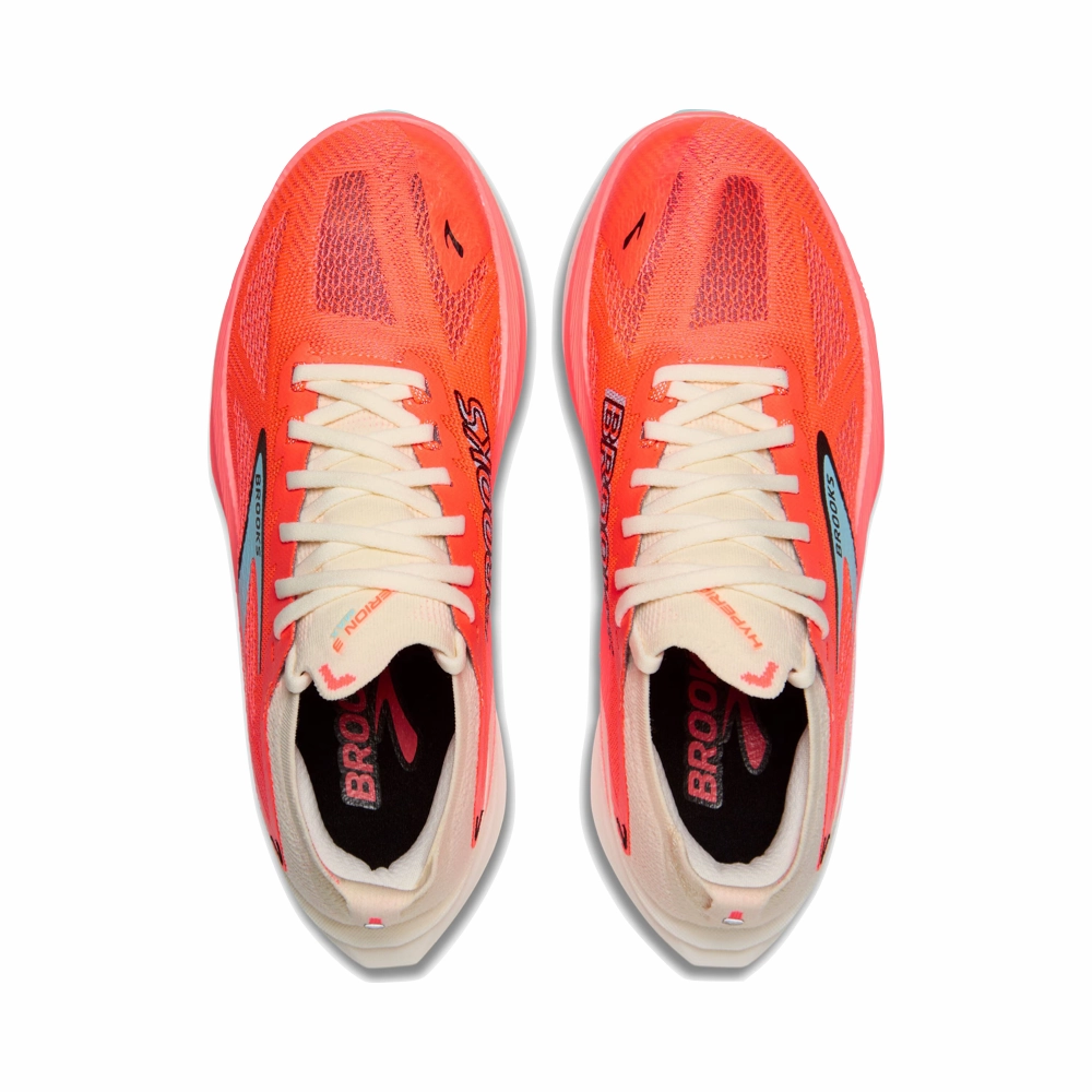 Brooks Women's Hyperion Max 3 Sneaker in Coconut/Fiery Coral Mid Top Style Street Comfort