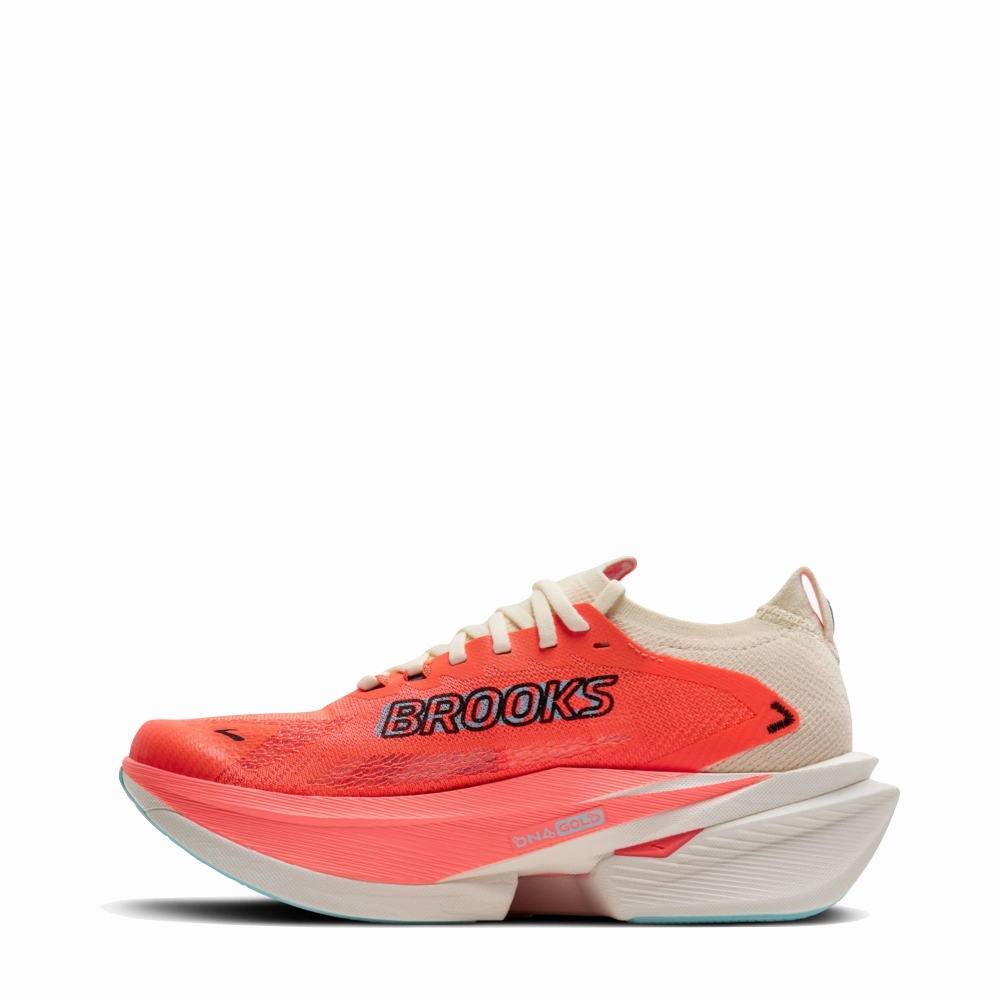 Feel Good Brooks Women's Hyperion Max 3 Sneaker in Coconut/Fiery Coral