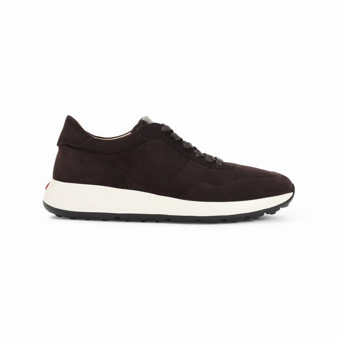 solid - color shoes Brown Suede Leather Sneakers