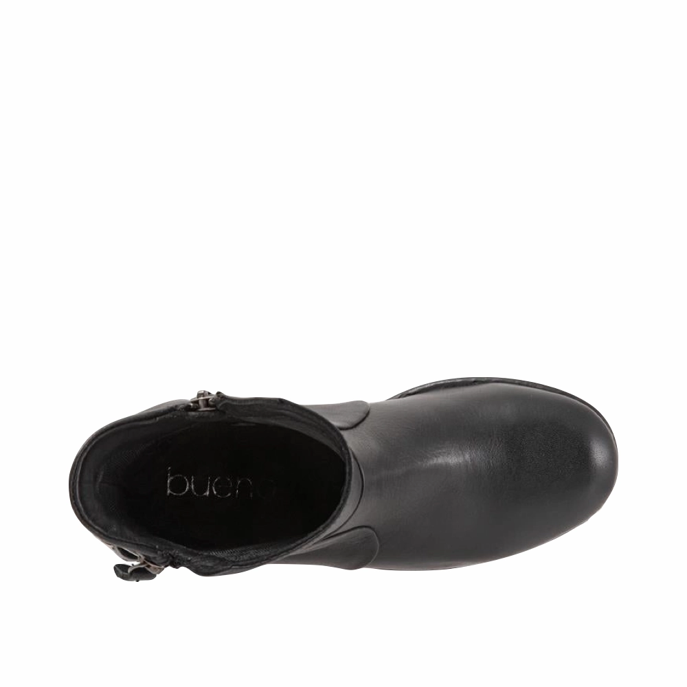 Moisture   Wicking Bueno Women's Fallon Side Zip Leather Boot in Black