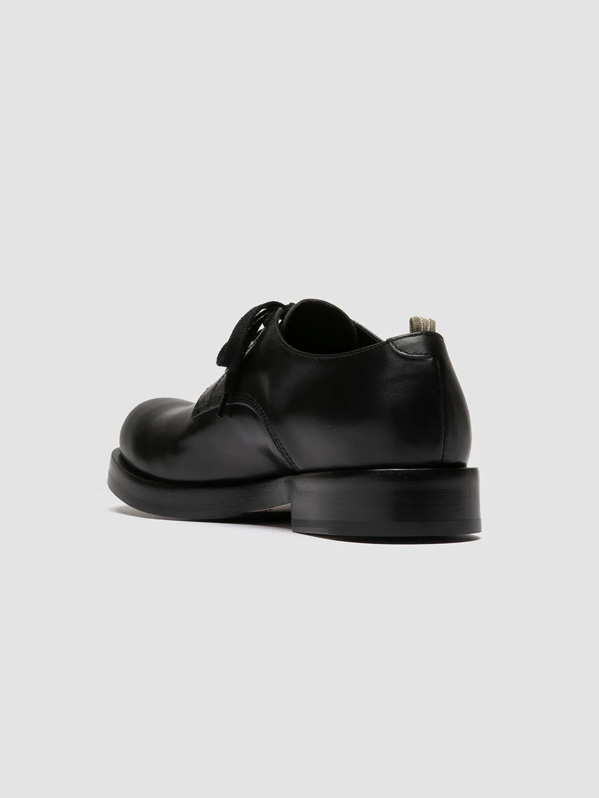 BULLA 001 - Black Leather Derby Shoes Velvet Grain Street Cool