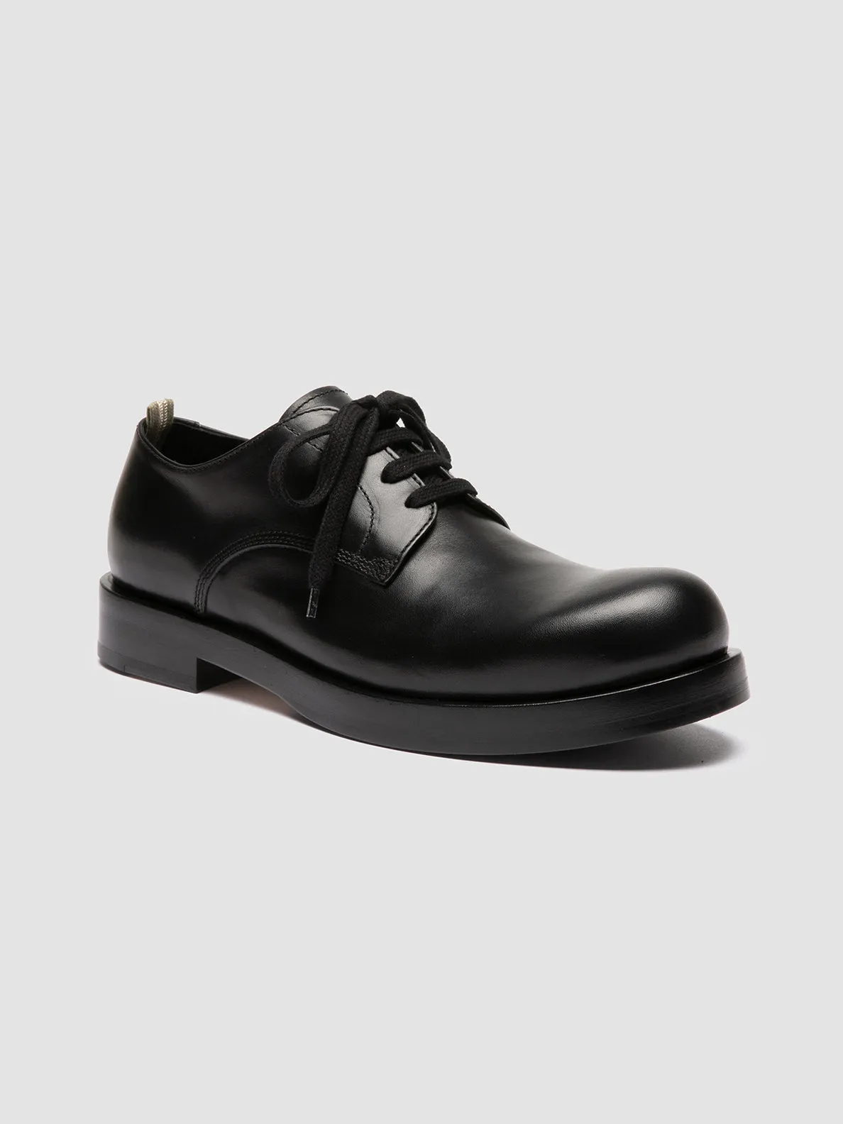 Plush Step Calm Expression BULLA 001 - Black Leather Derby Shoes