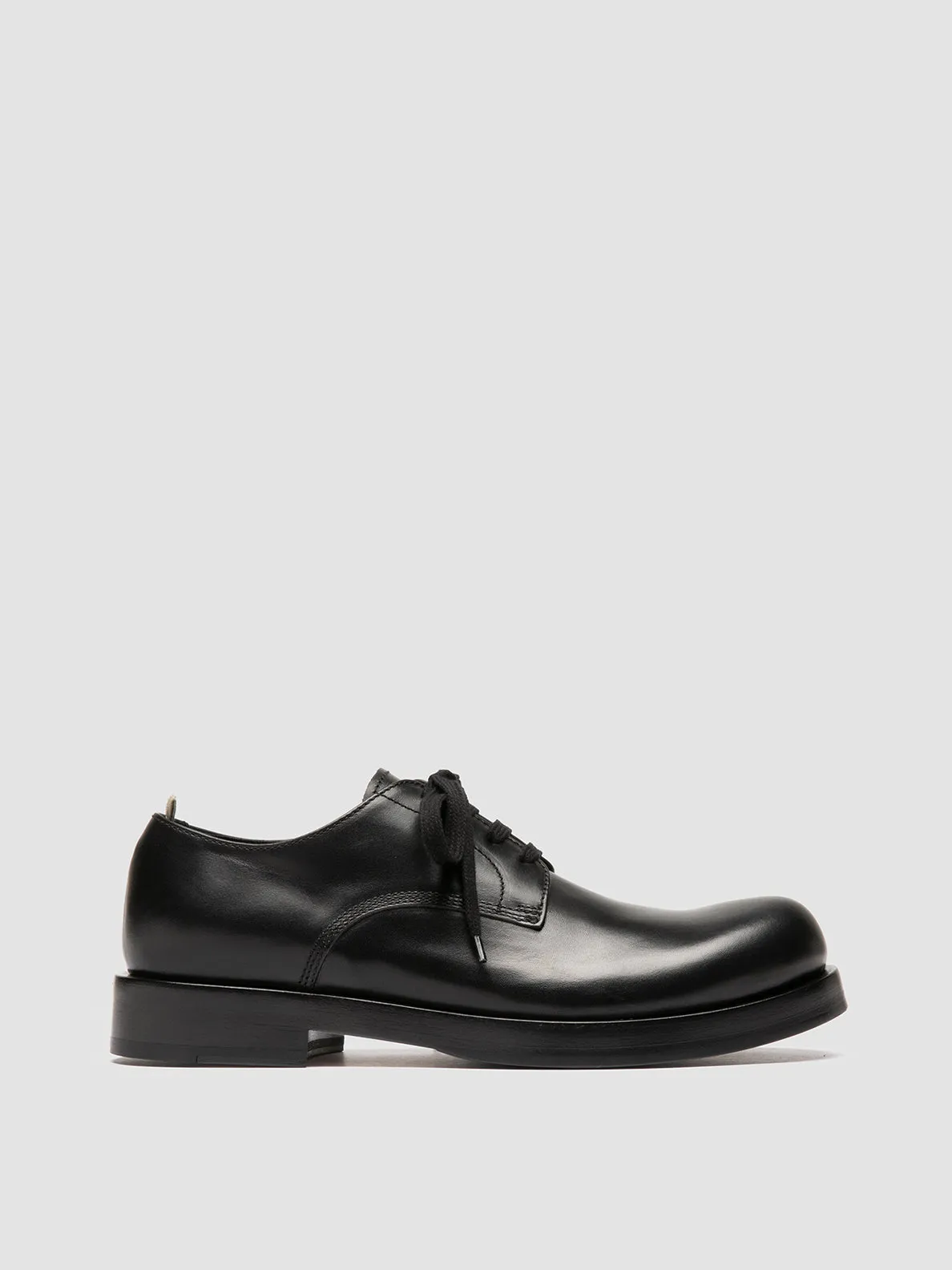 BULLA 001 - Black Leather Derby Shoes Durable Material